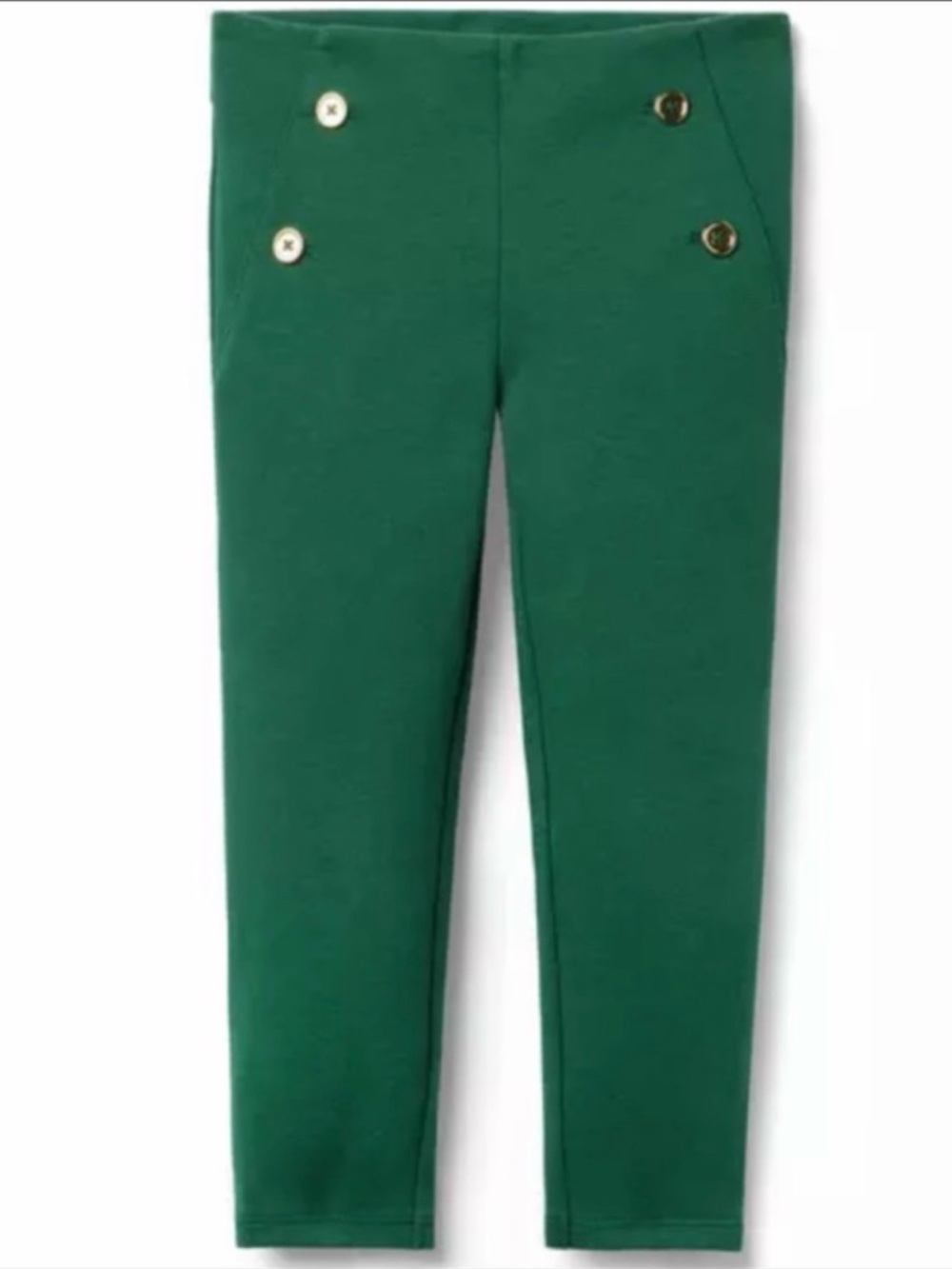 NWT Janie and Jack Parsley Green Button Ponte Pant